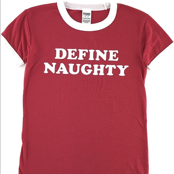 Like New Define Naughty Christmas VS PINK tee - Picture 2 of 3